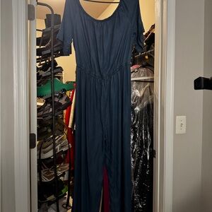 Women’s Denim Off Shoulders Jumpsuit - only worn once